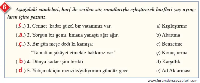 8. Sınıf Türkçe Ders Kitabı Sayfa 44-45-46-47-48-49. Cevapları Hecce Yayıncılık