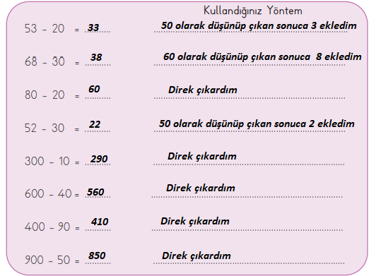 3. Sınıf Matematik Ders Kitabı Sayfa 61 Cevapları MEB Yayınları