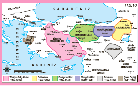 Anadolu’da Kurulan İlk Türk Beylikleri Haritası