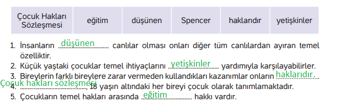 4. Sınıf İnsan Hakları Ders Kitabı Sayfa 18 Cevapları Hecce Yayıncılık