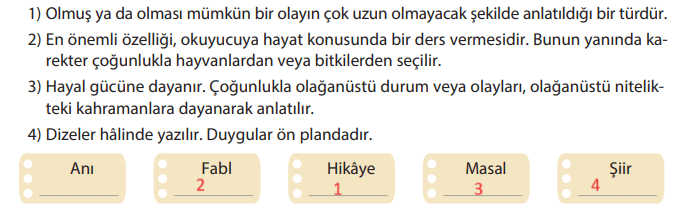 5. Sınıf Türkçe Ders Kitabı Sayfa 69 Cevapları KOZA Yayınları
