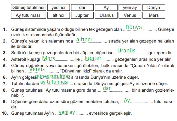 6. Sınıf Fen Bilimleri Ders Kitabı Sayfa 34 Cevapları MEB Yayınları