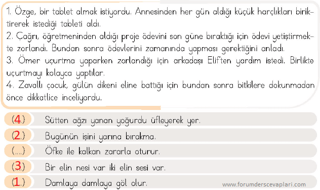 4. Sınıf Türkçe Ders Kitabı Sayfa 48 Cevapları MEB Yayınları