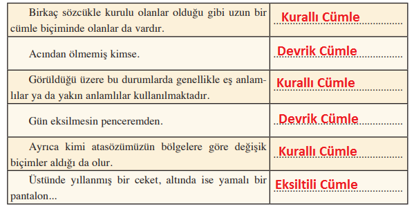 8. Sınıf Türkçe Ders Kitabı Sayfa 116 Cevapları Ferman Yayıncılık