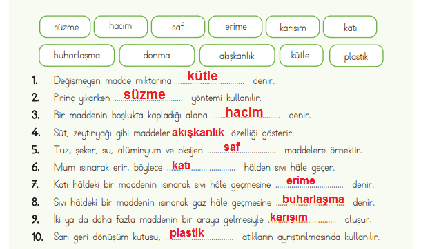 4. Sınıf Fen Bilimleri Ders Kitabı Sayfa 133 Cevapları MEB Yayınları