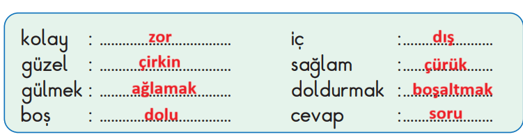 2. Sınıf Türkçe Ders Kitabı Sayfa 197 Cevapları MEB Yayınları