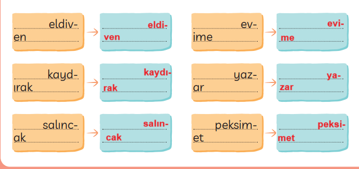 3. Sınıf Türkçe Ders Kitabı Sayfa 41-42-43-44-45 Cevapları MEB Yayınları