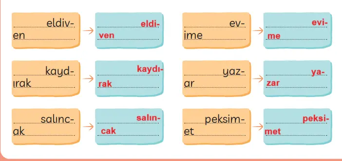 3. Sınıf Türkçe Ders Kitabı Sayfa 41-42-43-44-45 Cevapları MEB Yayınları