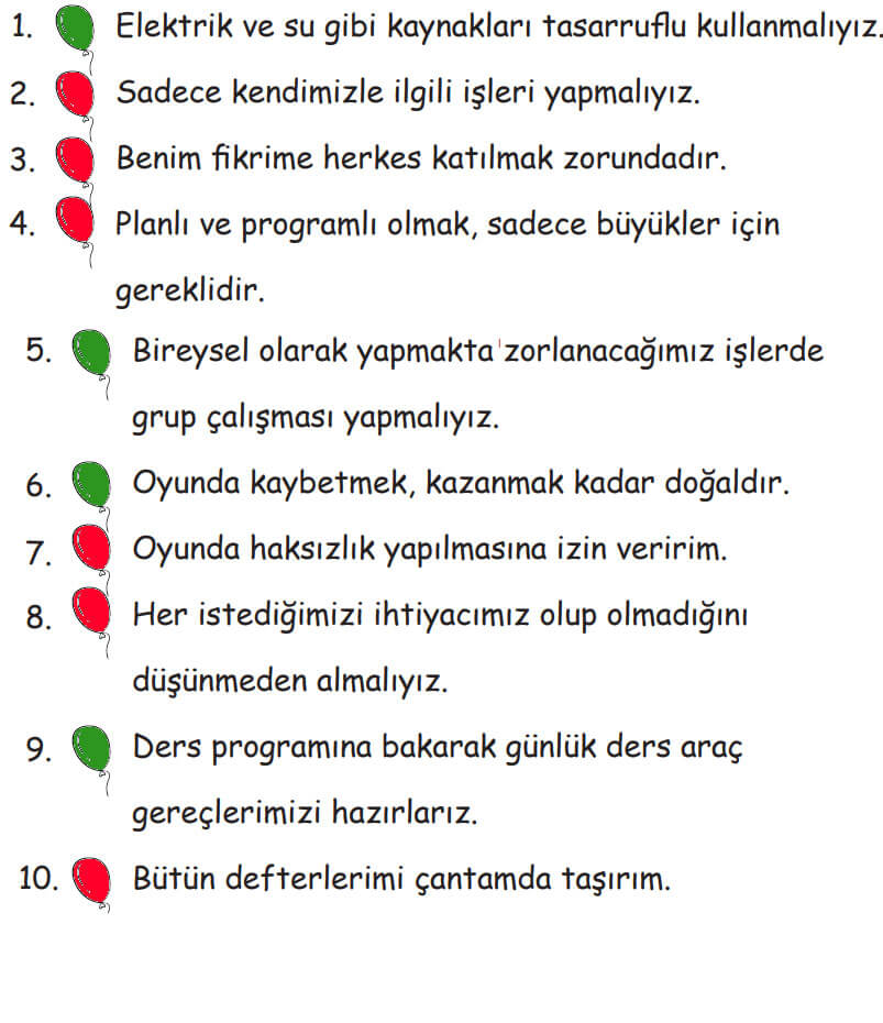 2. Sınıf Hayat Bilgisi Ders Kitabı Sayfa 58 Cevapları MEB Yayınları
