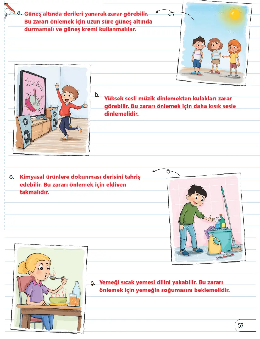 3. Sınıf Fen Bilimleri Ders Kitabı Sayfa 55-57-59-60 Cevapları MEB Yayınları