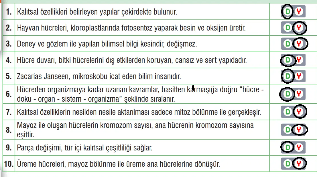 7. Sınıf Fen Bilimleri Ders Kitabı Sayfa 69-70-71-72 Cevapları MEB Yayınları