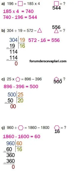 4. Sınıf Matematik Ders Kitabı Sayfa 132-133 Cevapları Pasifik Yayınları