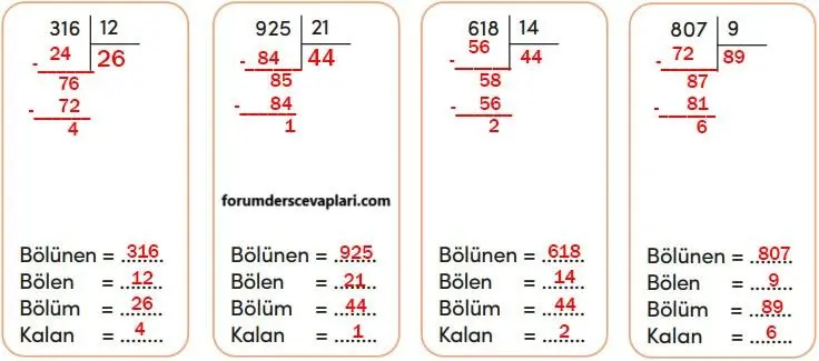 4. Sınıf Matematik Ders Kitabı Sayfa 91 Cevapları MEB Yayınları1