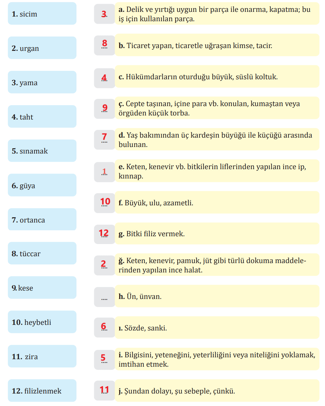 7. Sınıf Türkçe Ders Kitabı Sayfa 114-118-119-120-121-122-123 Cevapları MEB Yayınları