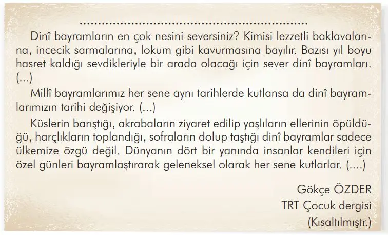 3. Sınıf Türkçe Ders Kitabı Sayfa 232-233-234 Cevapları İlke Yayıncılık