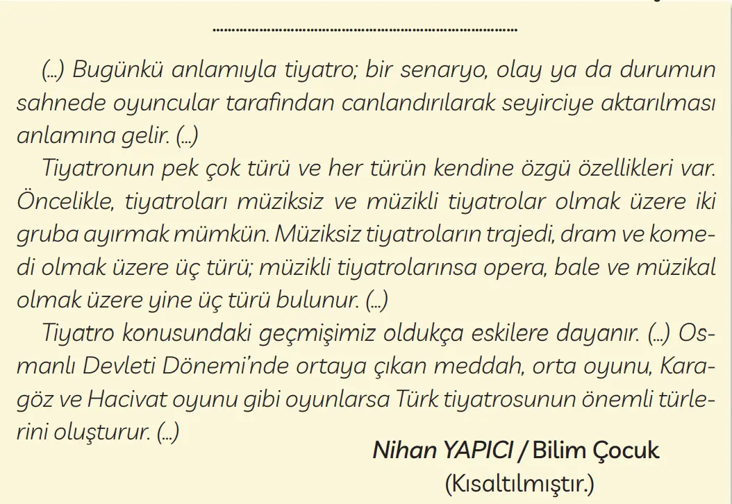 3. Sınıf Türkçe Ders Kitabı Sayfa 257-258-259-260-261 Cevapları MEB Yayınları