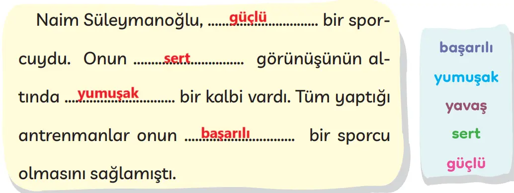 3. Sınıf Türkçe Ders Kitabı Sayfa 258 Cevapları MEB Yayınları