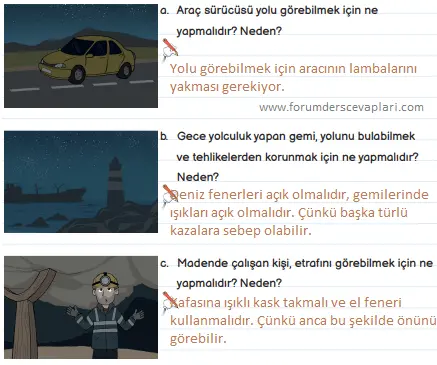 3. Sınıf Fen Bilimleri Ders Kitabı Sayfa 116-117-118-120 Cevapları MEB Yayınları