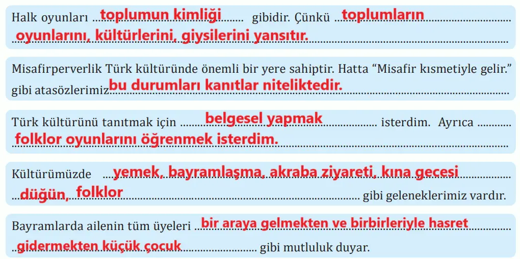 7. Sınıf Türkçe Ders Kitabı Sayfa 158-160-162-163 Cevapları MEB Yayınları