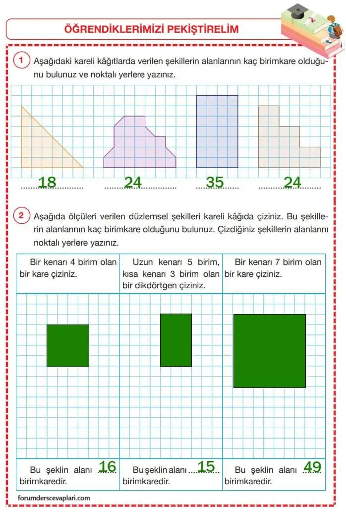 4. Sınıf Matematik Ders Kitabı Sayfa 249-252-258-259 Cevapları Pasifik Yayınları