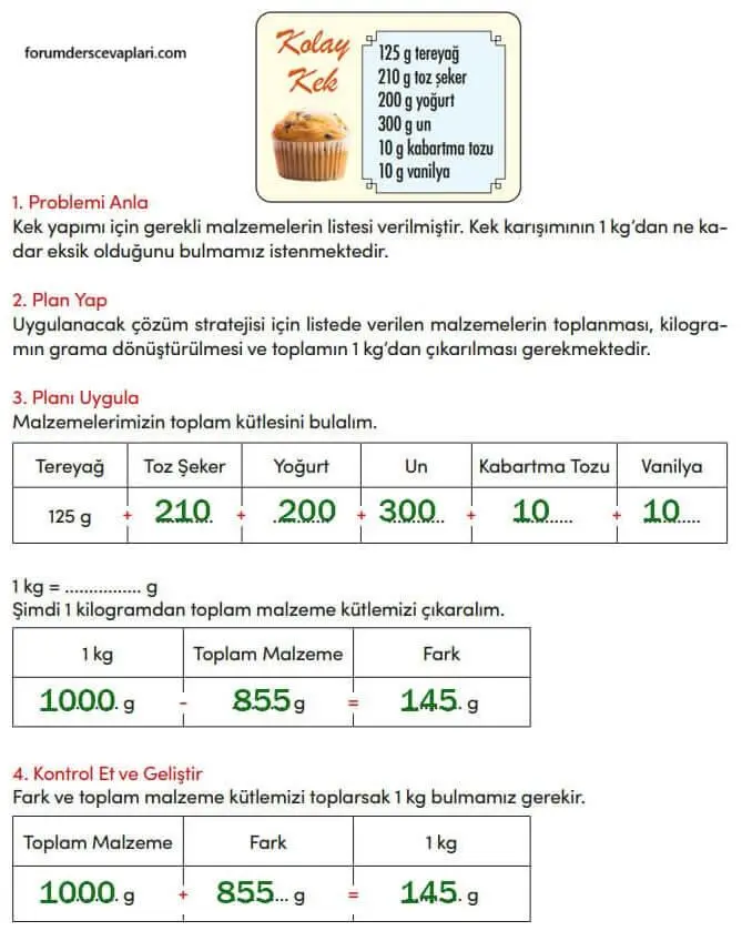 4. Sınıf Matematik Ders Kitabı Sayfa 270-272-273-274 Cevapları MEB Yayınları