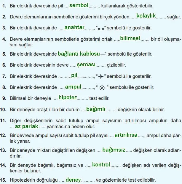 5. Sınıf Fen Bilimleri Ders Kitabı Sayfa 128-129-130 Cevapları 2. Kitap