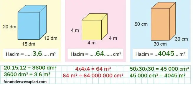 6. Sınıf Matematik Ders Kitabı Sayfa 290-291-292 Cevapları MEB Yayınları