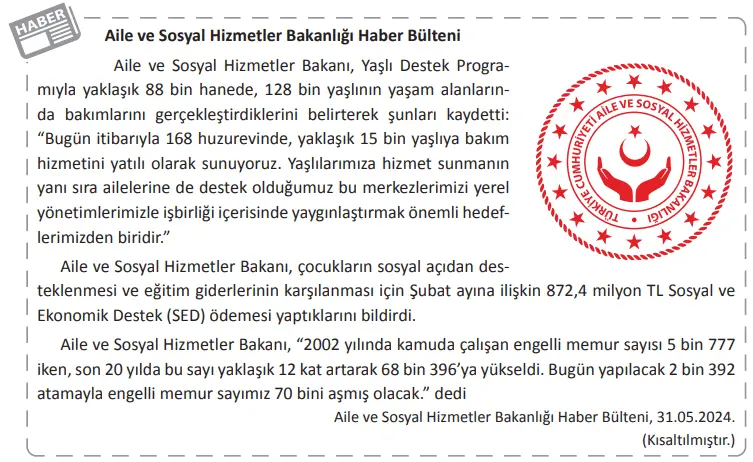 7. Sınıf Sosyal Bilgiler Ders Kitabı Sayfa 233 Cevapları Yıldırım Yayınları