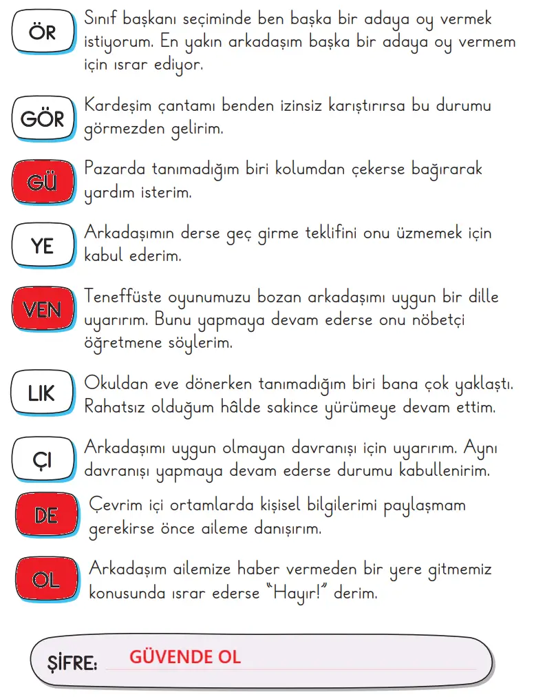 2. Sınıf Hayat Bilgisi Ders Kitabı Sayfa 75 Cevapları Birinci Kitap
