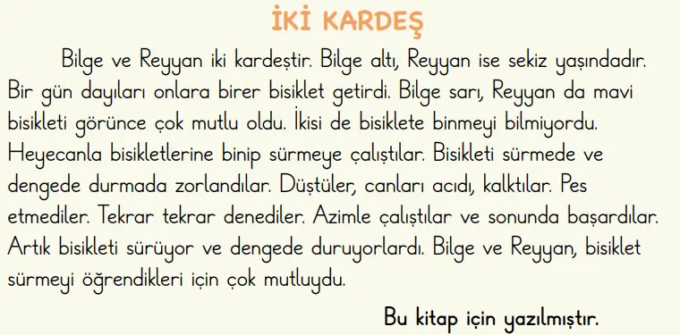 2. Sınıf Türkçe Ders Kitabı Sayfa 54-55. Cevapları 1. Kitap