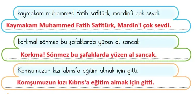 2. Sınıf Türkçe Ders Kitabı Sayfa 63 Cevapları Birinci Kitap