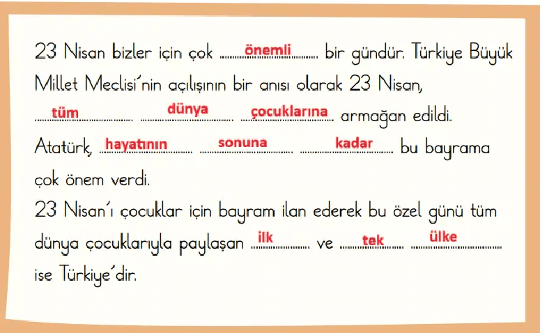2. Sınıf Türkçe Ders Kitabı Sayfa 89 Cevapları Birinci Kitap