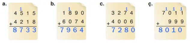 4. Sınıf Matematik Ders Kitabı Sayfa 44-45-46-47-48. Cevapları Fersa Yayınları