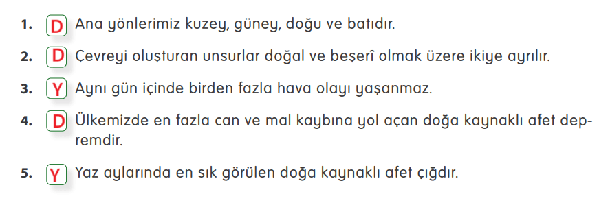 4. Sınıf Sosyal Bilgiler Ders Kitabı Sayfa 92-93. Cevapları MEB Yayınları