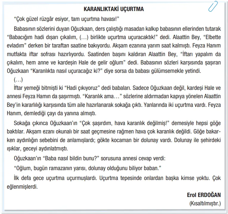 4. Sınıf Türkçe Ders Kitabı Sayfa 41-42-43-44. Cevapları ADA Yayınları