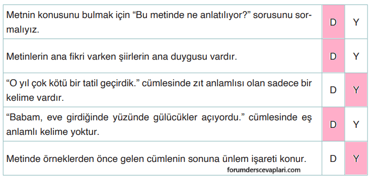 4. Sınıf Türkçe Ders Kitabı Sayfa 44 Cevapları ADA Yayınları1