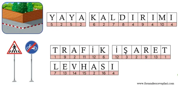 4. Sınıf Trafik Güvenliği Ders Kitabı Sayfa 13-14-15-16. Cevapları MEB Yayınları