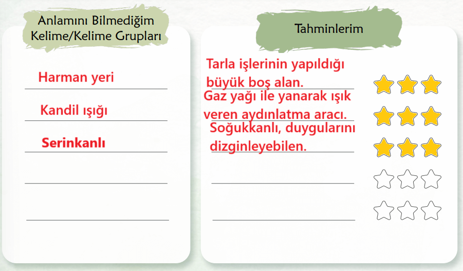 6. Sınıf Türkçe Ders Kitabı Sayfa 26 Cevapları Birinci Kitap
