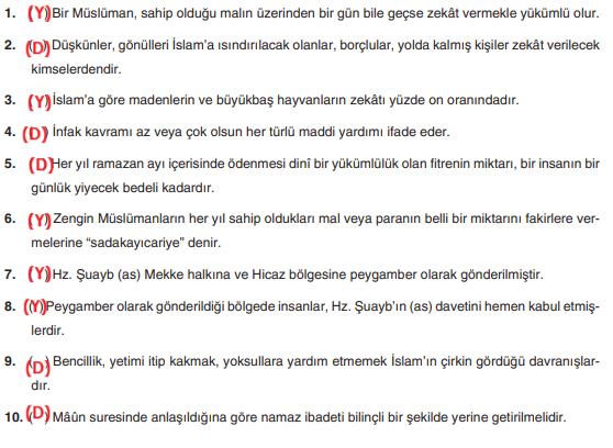 8. Sınıf Din Kültürü Ders Kitabı Sayfa 60-61-62. Cevapları SDR İpekyolu Yayıncılık