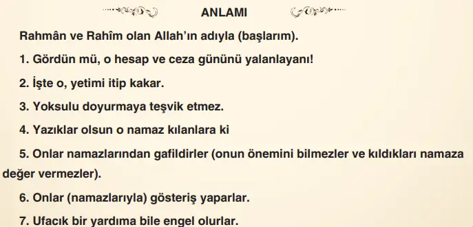 Maun suresinin anlamı