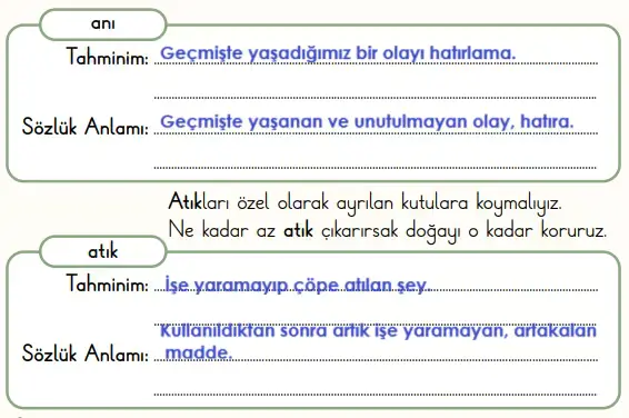 2. Sınıf Türkçe Ders Kitabı Sayfa 111-112-114-115-116. Cevapları 1. Kitap
