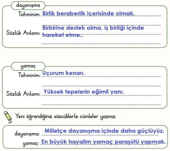 2. Sınıf Türkçe Ders Kitabı Sayfa 124 Cevapları