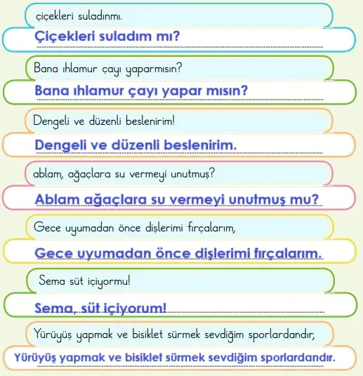 2. Sınıf Türkçe Ders Kitabı Sayfa 130-131. Cevapları 1. Kitap