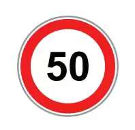 Azami hız sınırı (50 km/h)