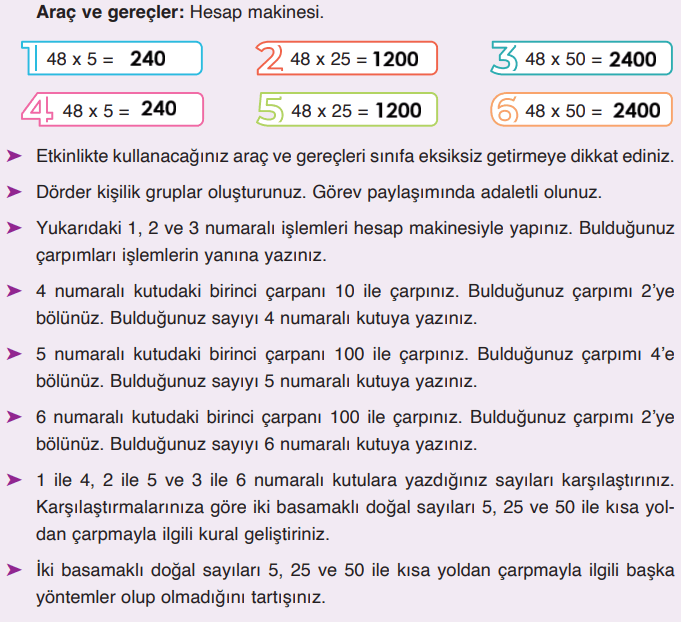 4. Sınıf Matematik Ders Kitabı Sayfa 84-86-88. Cevapları Fersa Yayınları