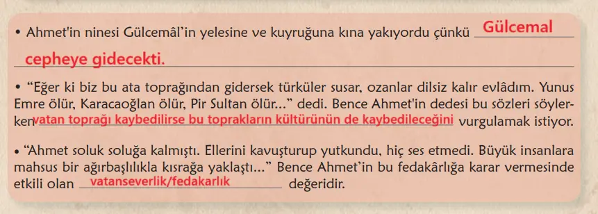 6. Sınıf Türkçe Ders Kitabı Sayfa 73 Cevapları Birinci Kitap