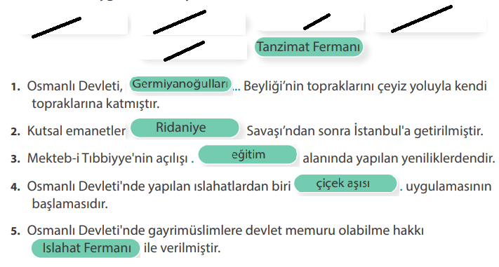 7. Sınıf Sosyal Bilgiler Ders Kitabı Sayfa 105-106-107-108-109. Cevapları MEB Yayınları