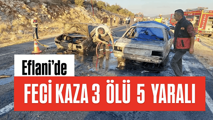 Kafa kafaya çarpışmış araç