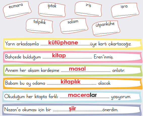 2. Sınıf Türkçe Ders Kitabı Sayfa 170-171-172-173-174-175-176-177. Cevapları 1. Kitap