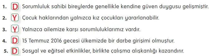 4. Sınıf Sosyal Bilgiler Ders Kitabı Sayfa 164 Cevapları MEB Yayınları